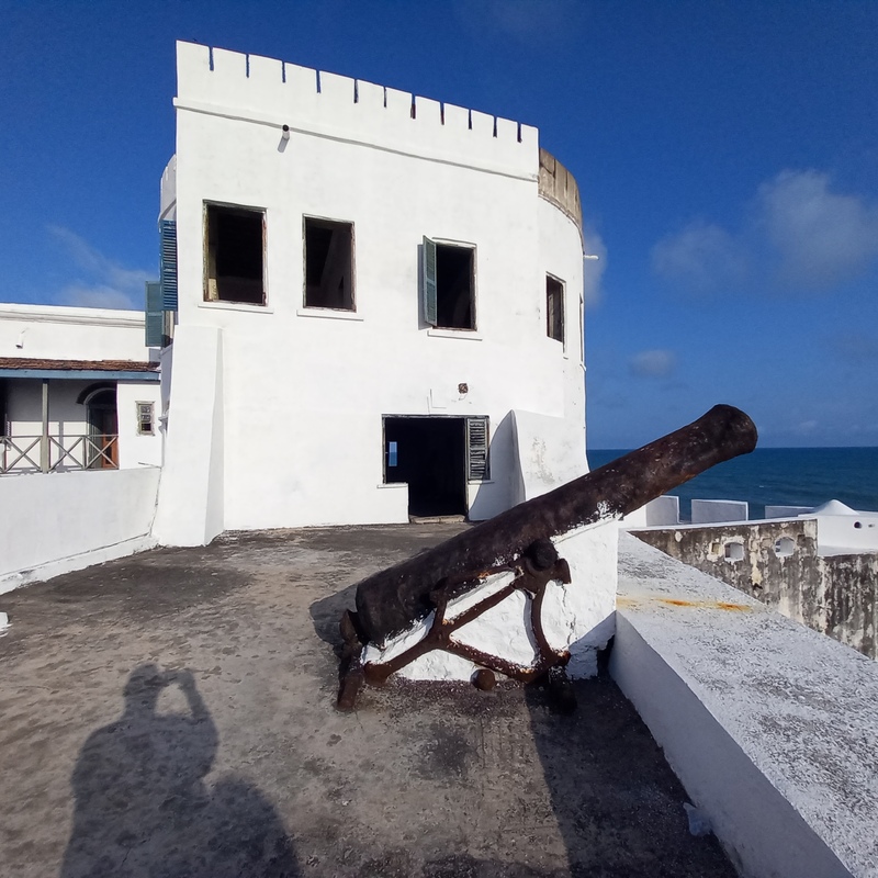 Cape Coast castle, guns pointing to sea